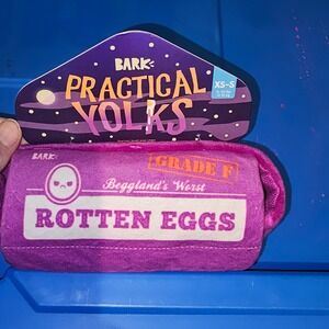 NWT Barkbox Practical Yolks Rotten Eggs Dog Toy XS Small Bark